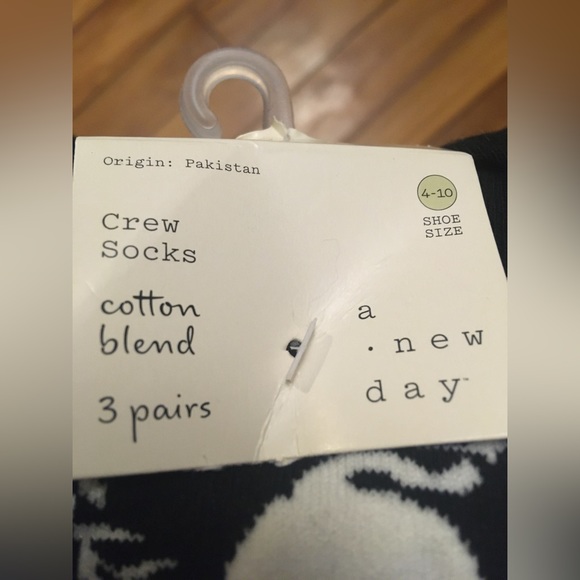 NWT A New Day B&W cat crew socks (3 pack) - Picture 3 of 4